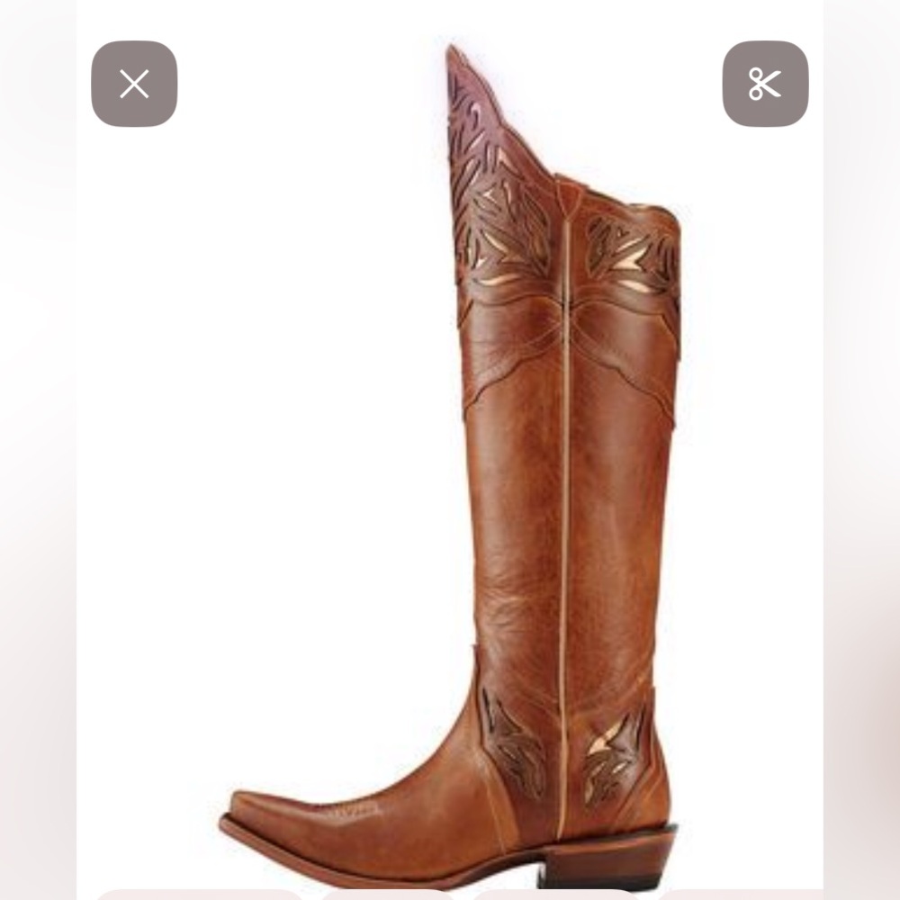 Ariat Chaparral Tan and Gold Leather Western Boots - Picture 15 of 16